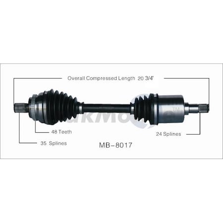 Surtrack Axle Cv Axle Shaft, Mb-8017 MB-8017